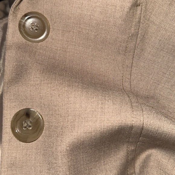 Ann Taylor petites tan single front blazer suit jacket sz 2P - Picture 5 of 6